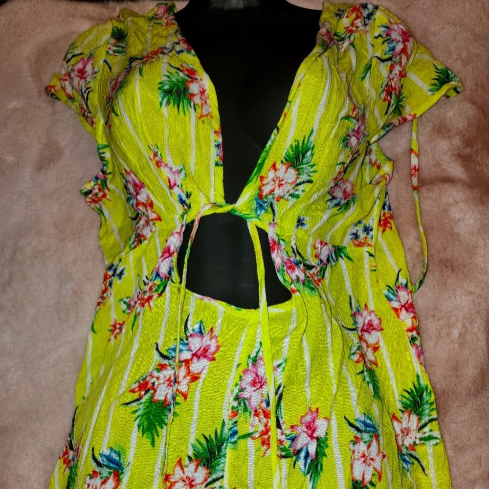 NWT Lime green Asos cutout bathing suit coverup